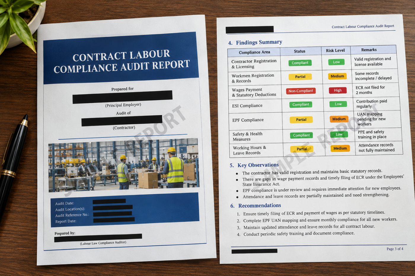 Sample redacted Contractor Labour Compliance Audit Report